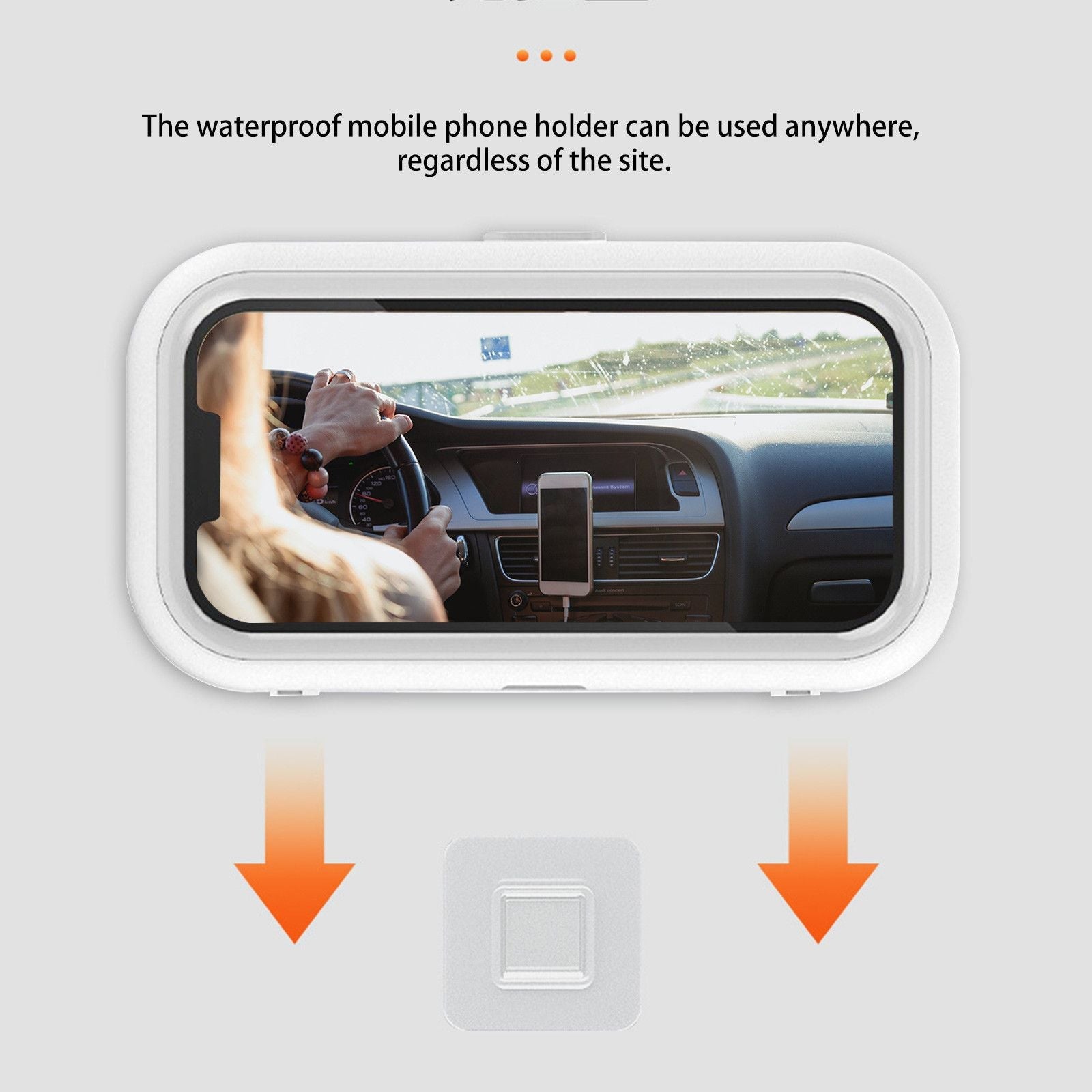 Shower Phone Holder Waterproof Wall Mount Phone Case With 360 Degree Rotation