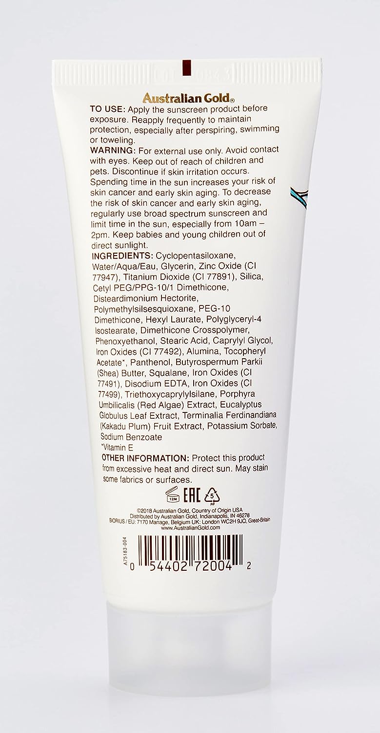 أستراليان جولد بوتانيكال صن سكرين تينتد فيس 50 SPF 89 مل (3 أونصة سائلة)