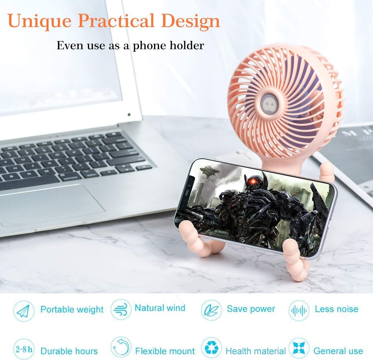 Mini Handheld Baby Stroller Fan Rechargeable Octopus Cooling Stand Fan