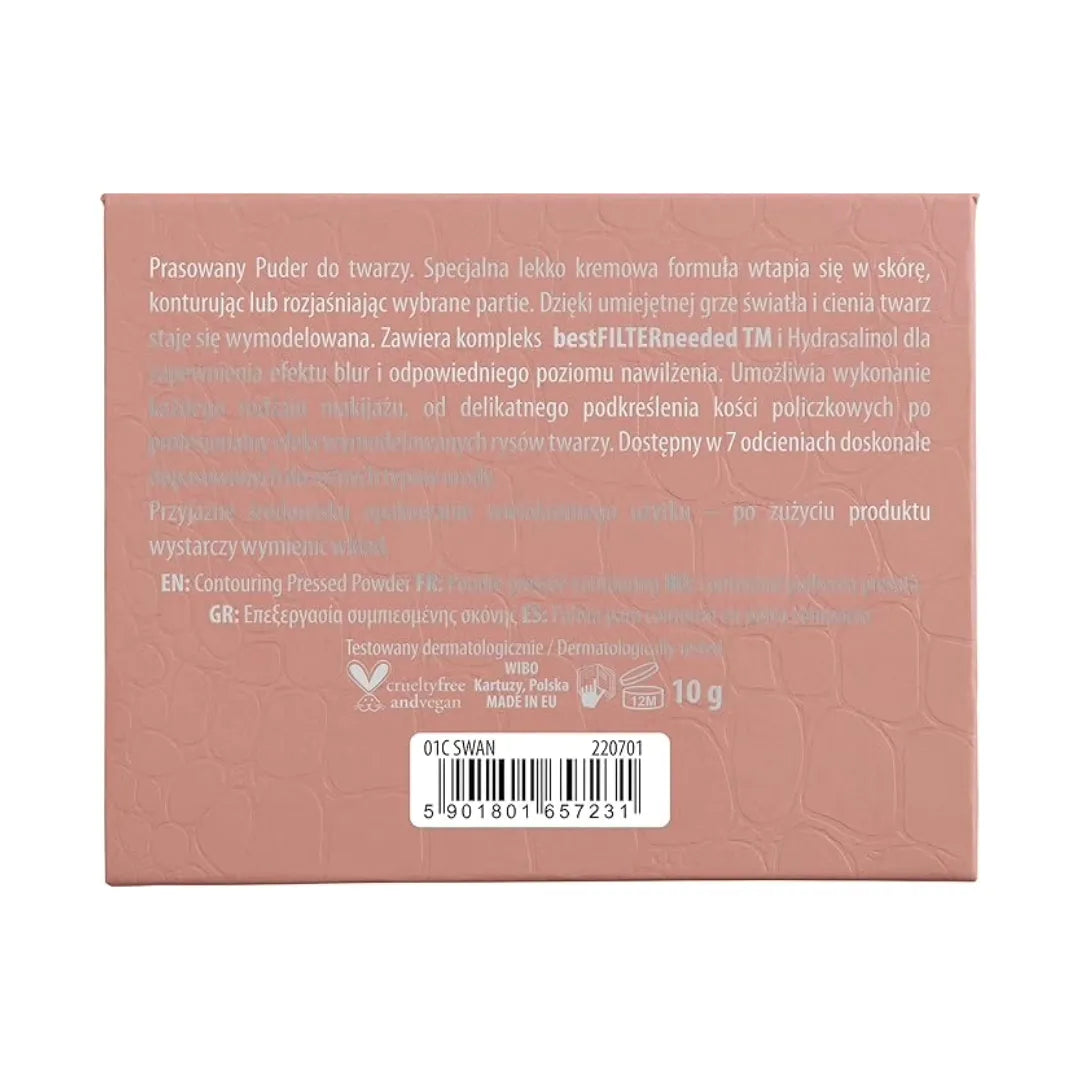 NAM Contouring Pressed Powder No.1 Swan, Matte Sculpting & Brightening Compact
