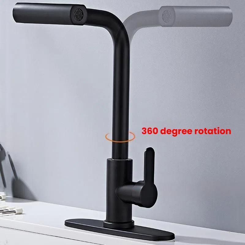 Pull-out 4 Modes Waterfall Kitchen Faucet Waterfall Black