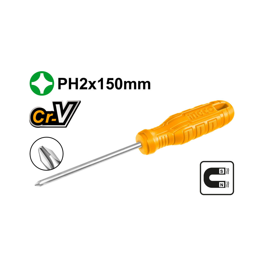 INGCO Phillips Screwdriver, Magnetic, 6mm Diameter