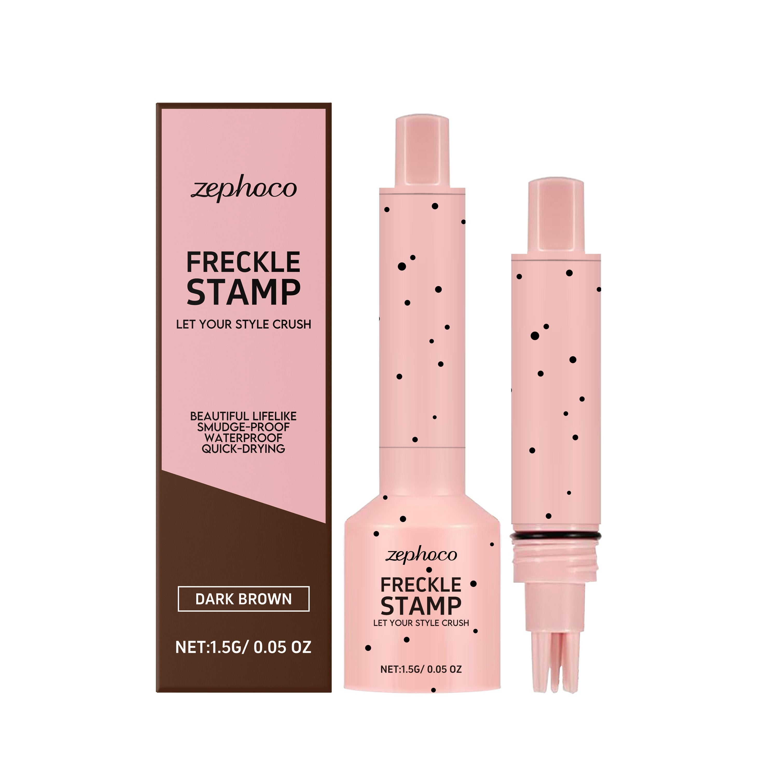 Dark Brown Face Makeup Freckle Stamp Pen, Quick-Dry, Natural Matte, Portable ,1.5g