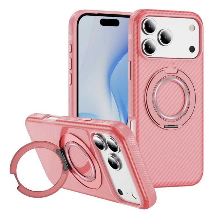 For iPhone 18 Pro Max / iPhone 17 Pro Max Carbon Fiber Gear Holder C Type MagSafe Phone Case