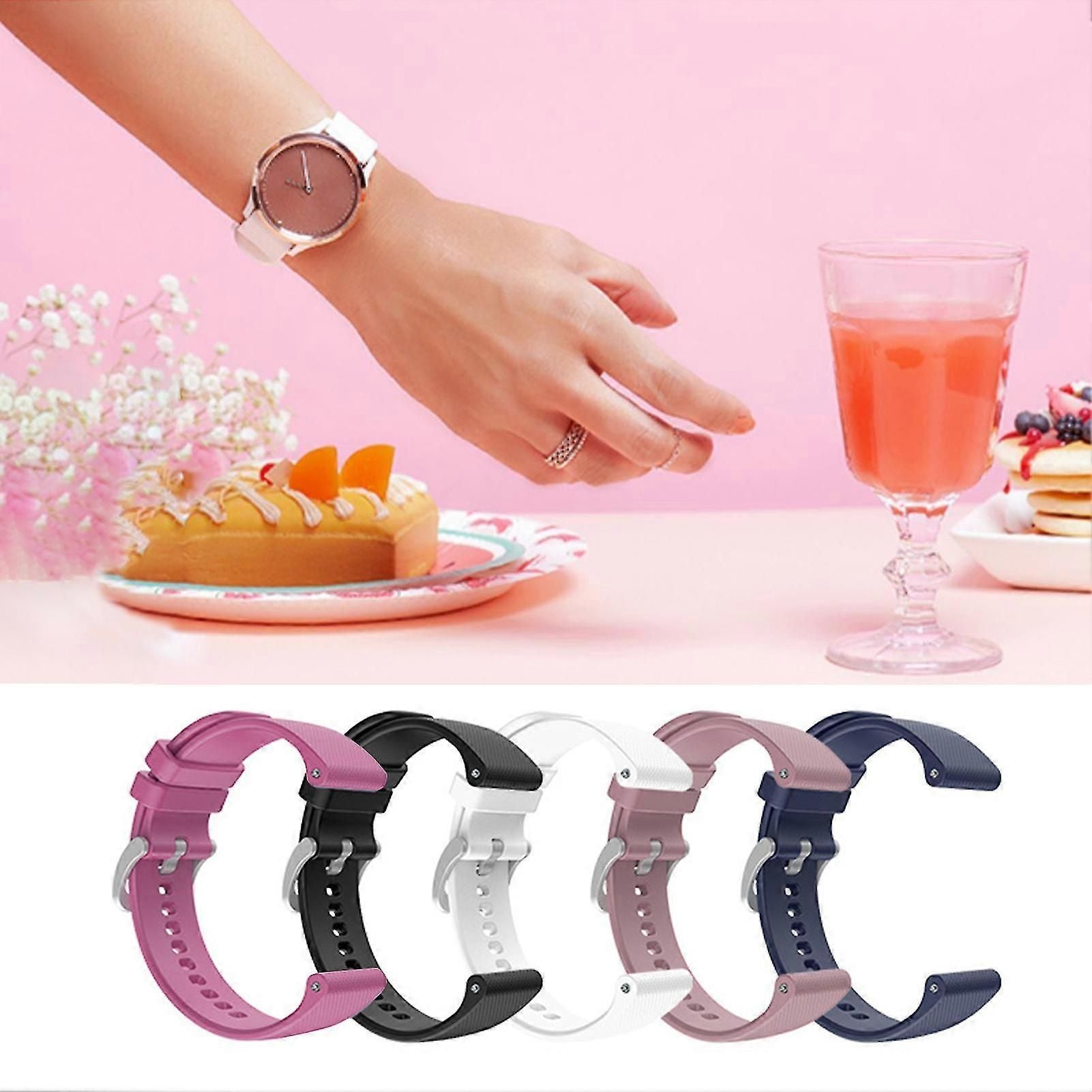 Watch Band 20mm/22mm Plaid Soft Silicone Watchband Wrist Strap Replacement For Garmin Venu Sq/venu/vivoactive 3 4/forerunner 245 zxin