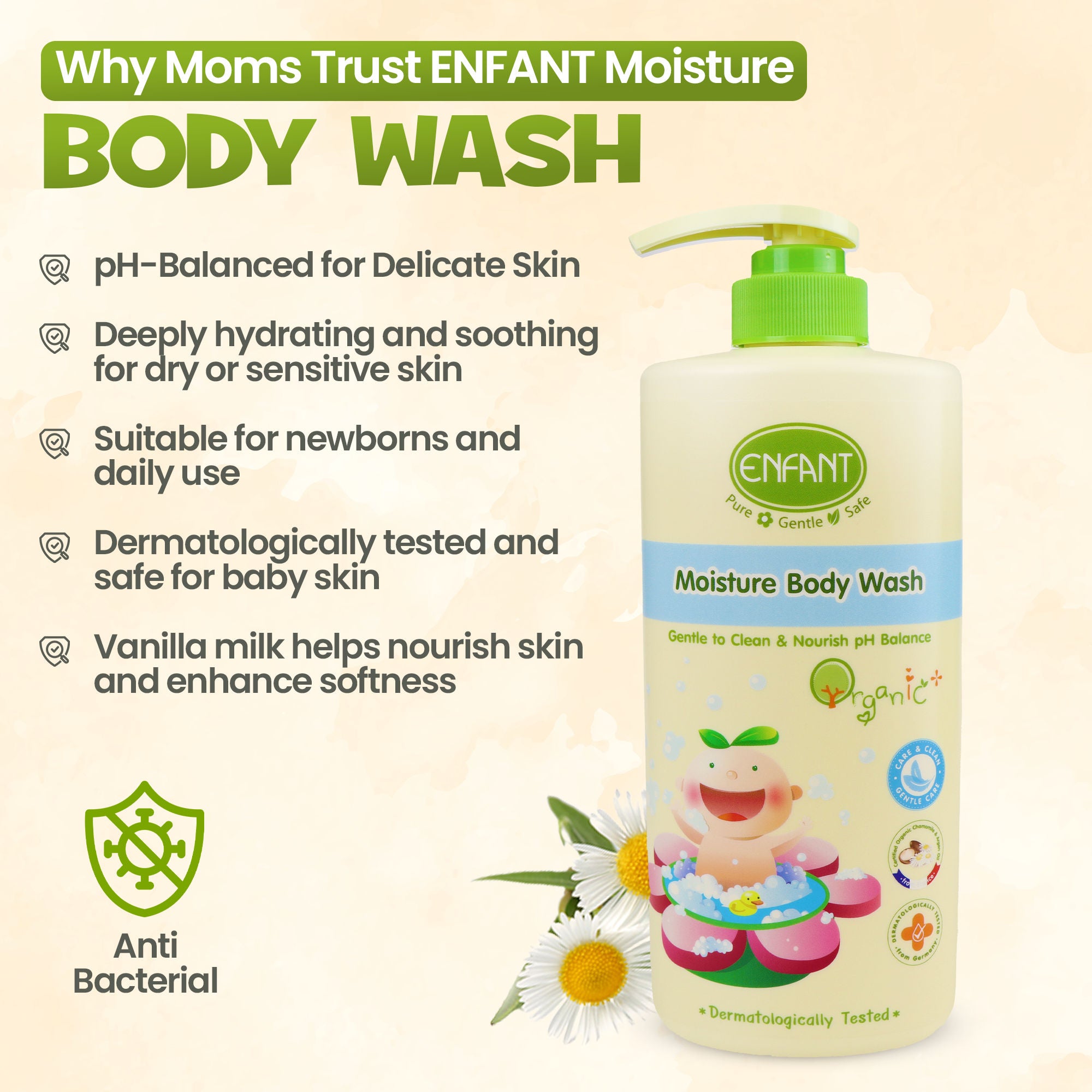 ENFANT Organic Plus Moisturizing Body Wash 500ml