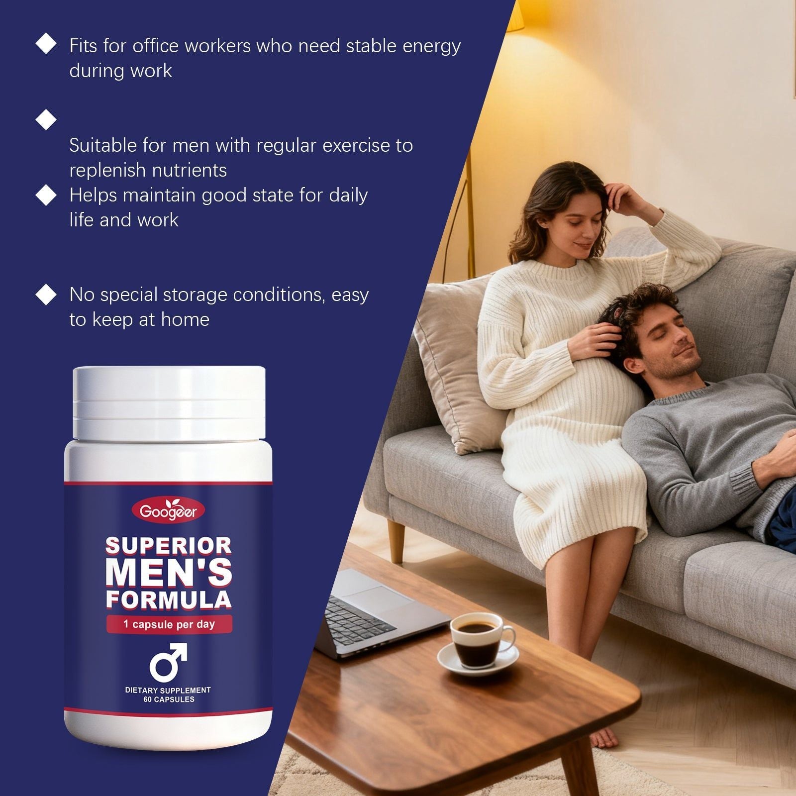 Boost Men's Vitality with Body Care Supplement, Supports Energy & Wellness ,60 capsules