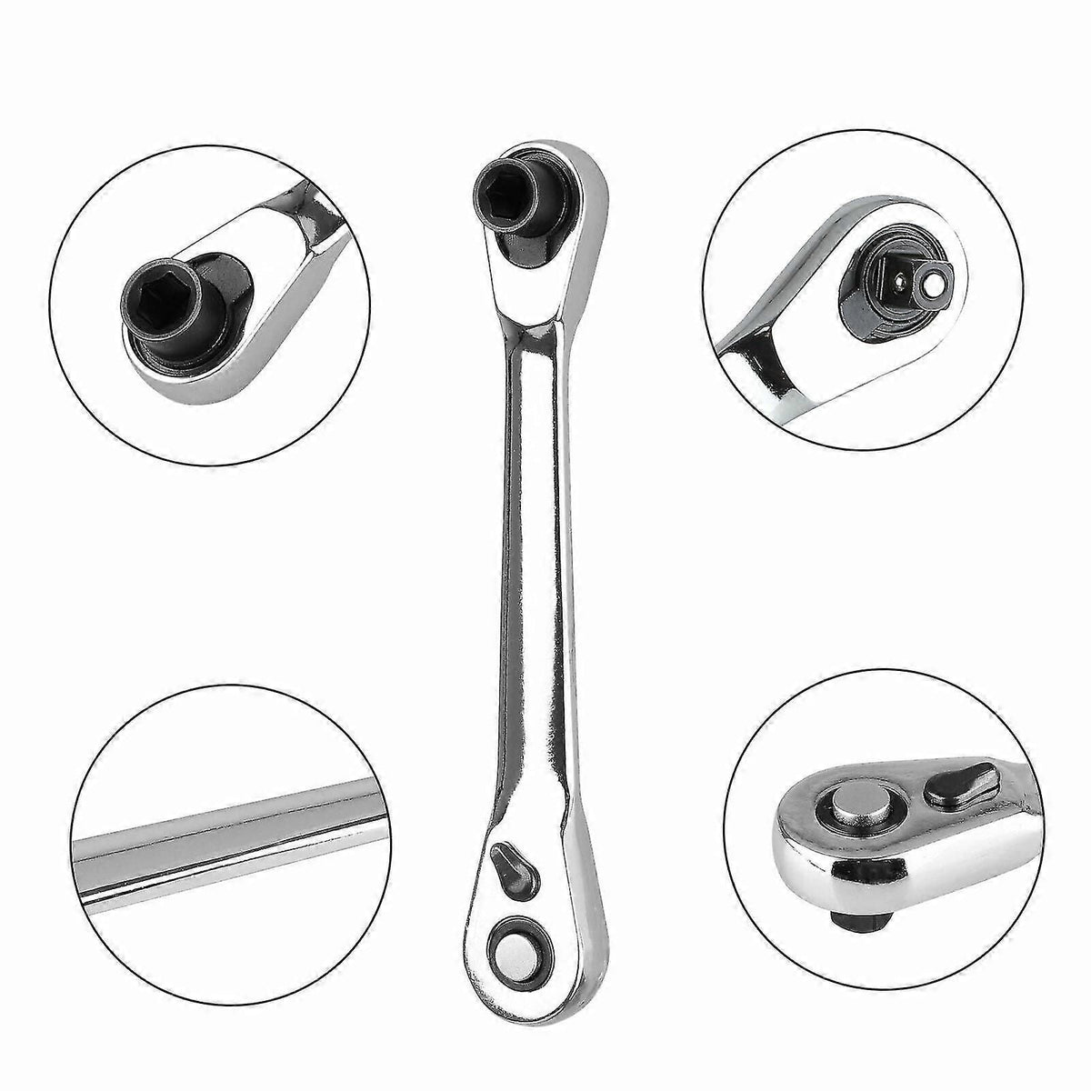 Mini Ratchet Wrench 1/4 Inch Drive Socket Screwdriver Bit Driver 72-teeth Tools