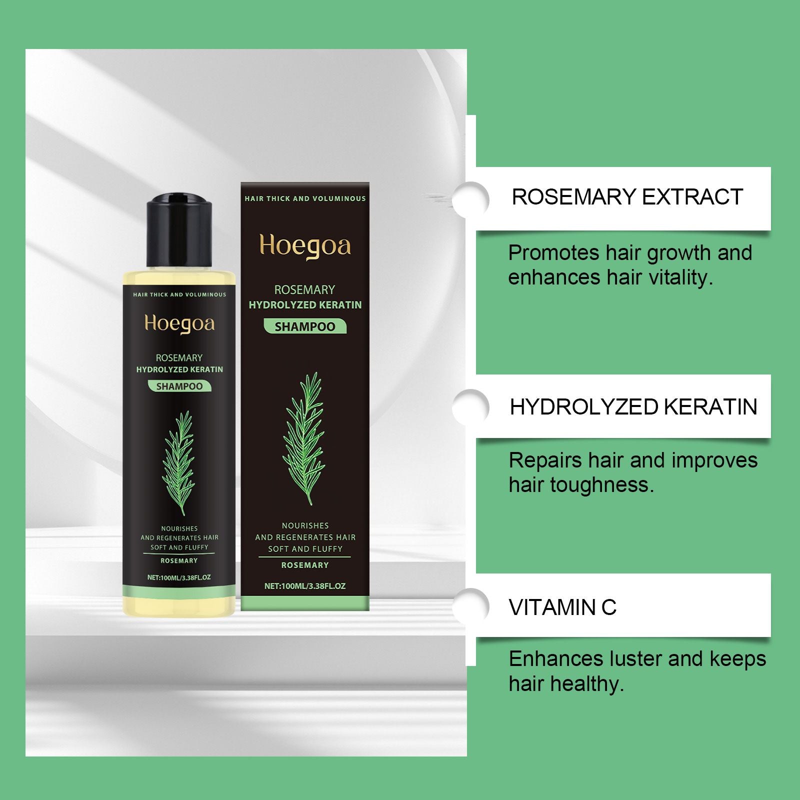 Rosemary Volumizing Shampoo for Oily Thin Hair 100ml