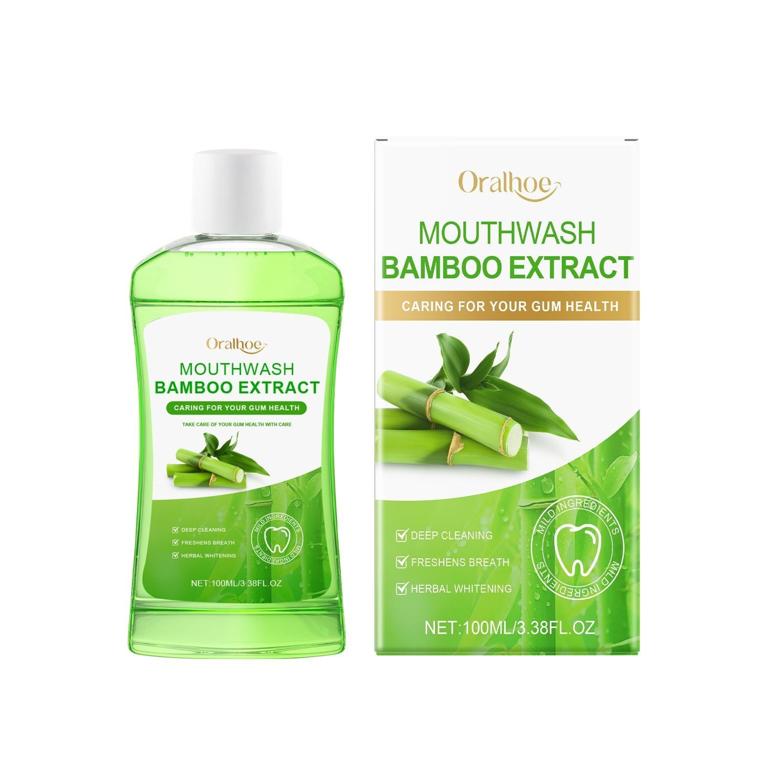 Bamboo Fresh Breath Mouthwash, Oral Odor Treatment Spray, Long-Lasting Freshness, Gums Repair, Natural Teeth Cleaning ,100ml