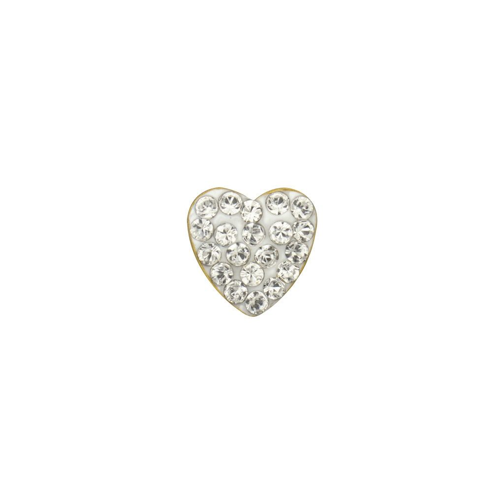 Caflon Young Sense Gold Plate Hearts, Crystal Earring, 8mm