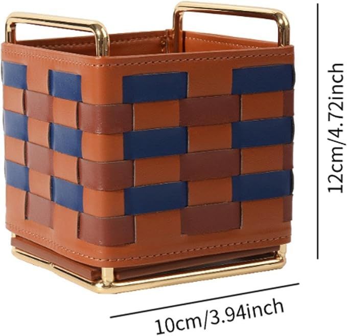 PU Leather Storage Basket Decorative Home Desktop Organizer for Bathroom Bedroom