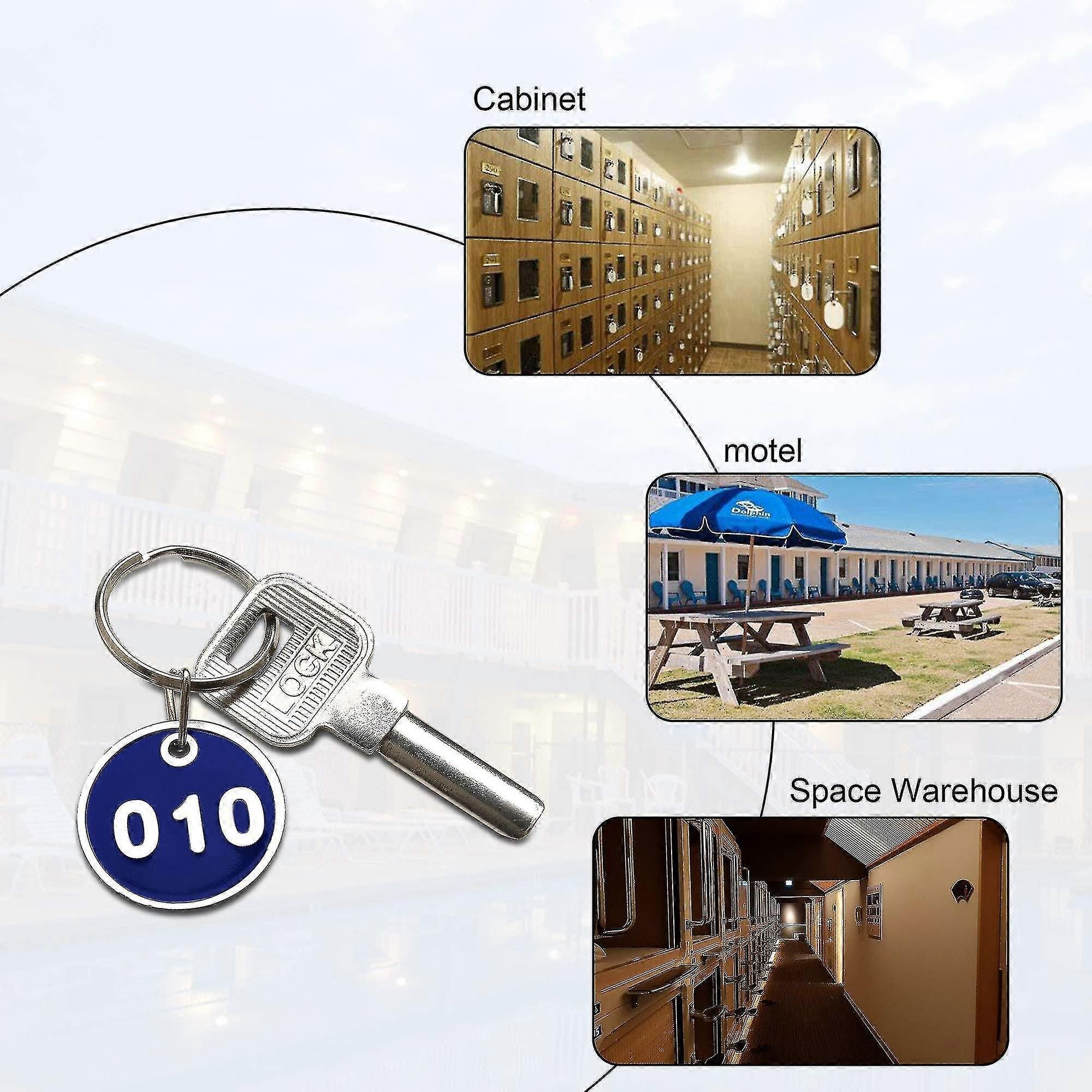 Engraved Aluminum Number Key Rings 1-100 for Locker Gym Keys