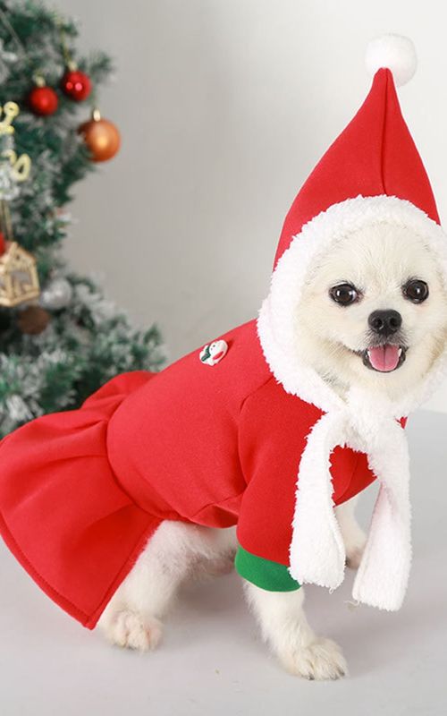 2pcs Pet Clothes Hat Kit Christmas Dogs Snowman Cosplay Dress Pets Costume