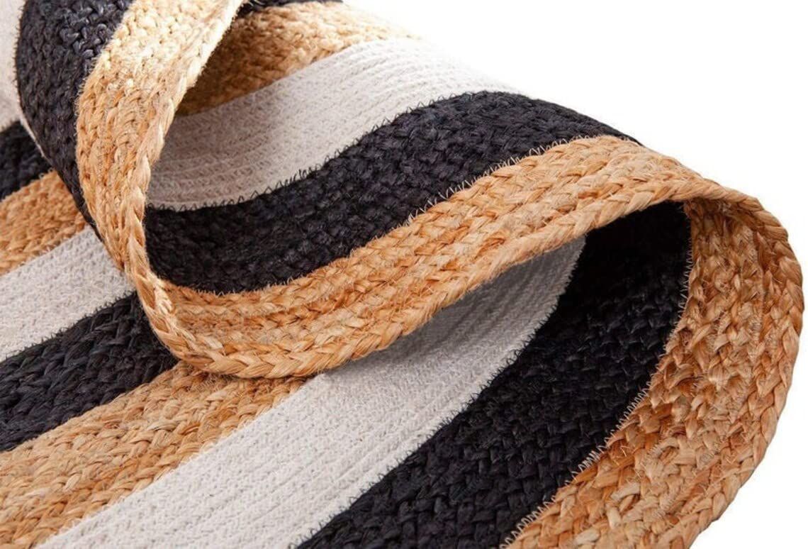 AIESY®  Beautiful Reversible Round Jute Rug