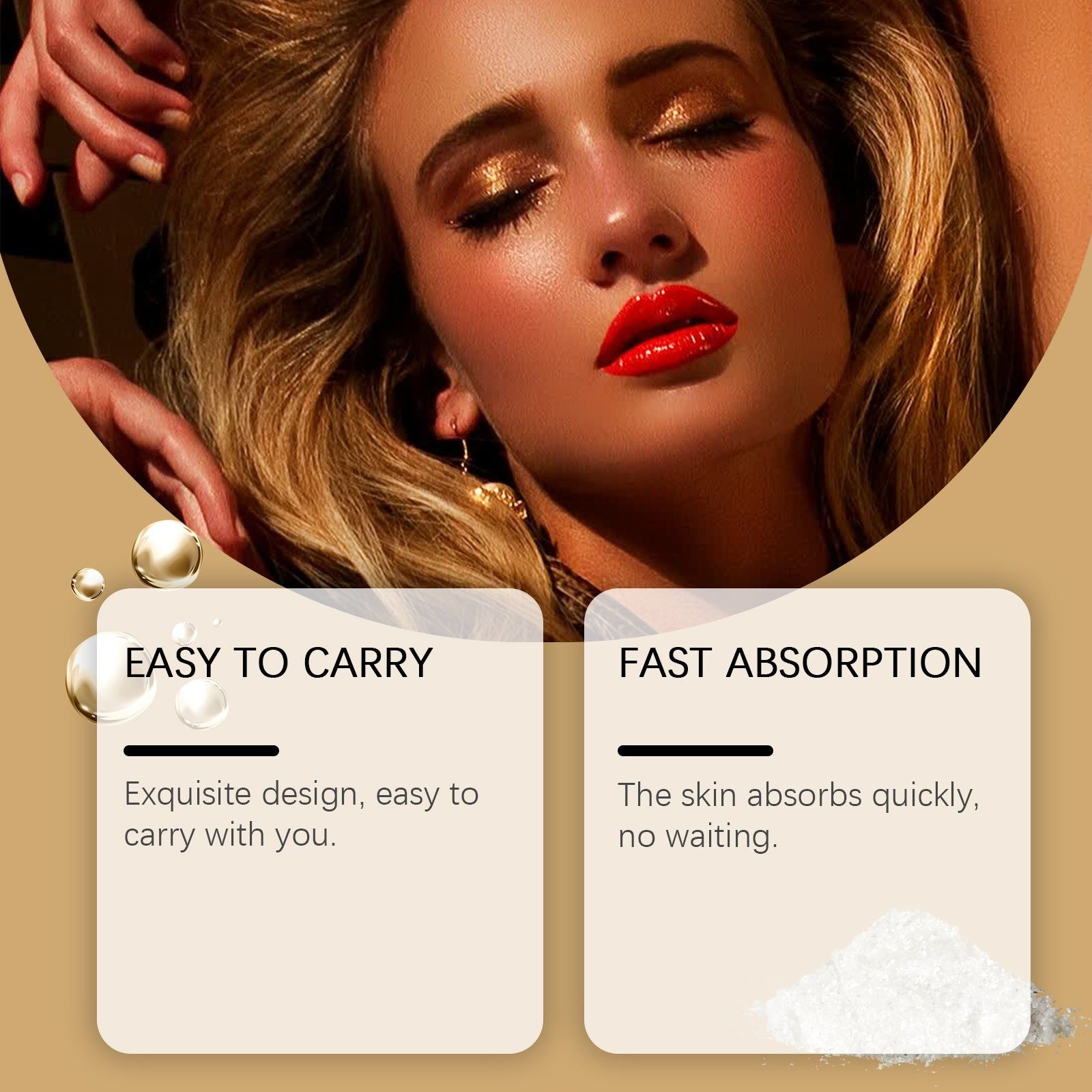 Body Care Tanning Cream, Summer Beach Glow, Moisturizing, Sun-Kissed Skin ,10g