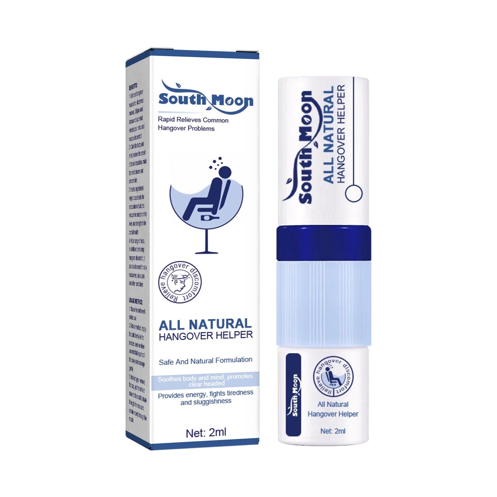 Relieve Hangover Headaches Instantly with Our Natural Inhaler, Fast Nasal Relief ,2ml