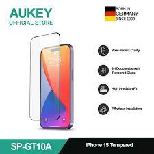 واقي شاشة زجاجي فائق الوضوح AUKEY SP-GT10C  iphone 15 pro شفاف