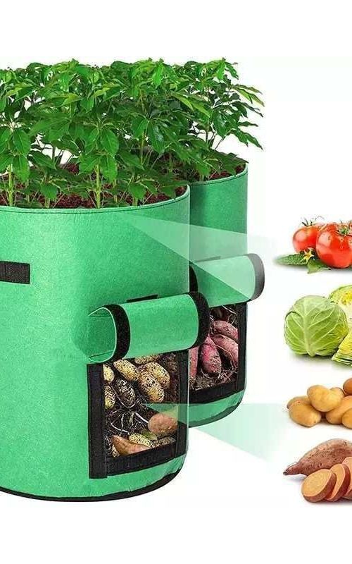 2 Pack Potato Growing Bags Photato Pot Vegetable Growing Container With Flap And Handles
