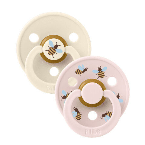 BIBS Pacifier Studio Colour 2 PACK Bumblebee Latex Size 2 - Ivory Mix