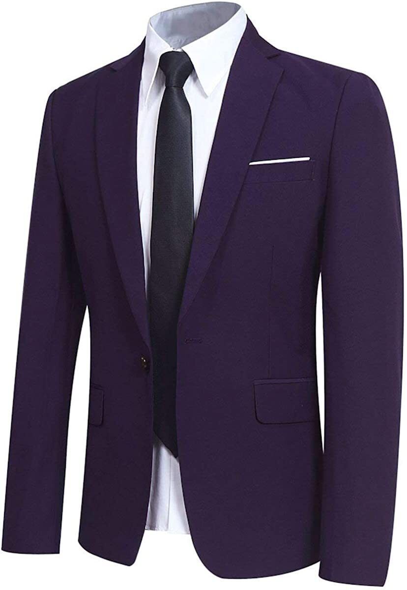 Purple Coat pant for men Vest tuxedo Slim Fit Suit For Men Blazer Jacket