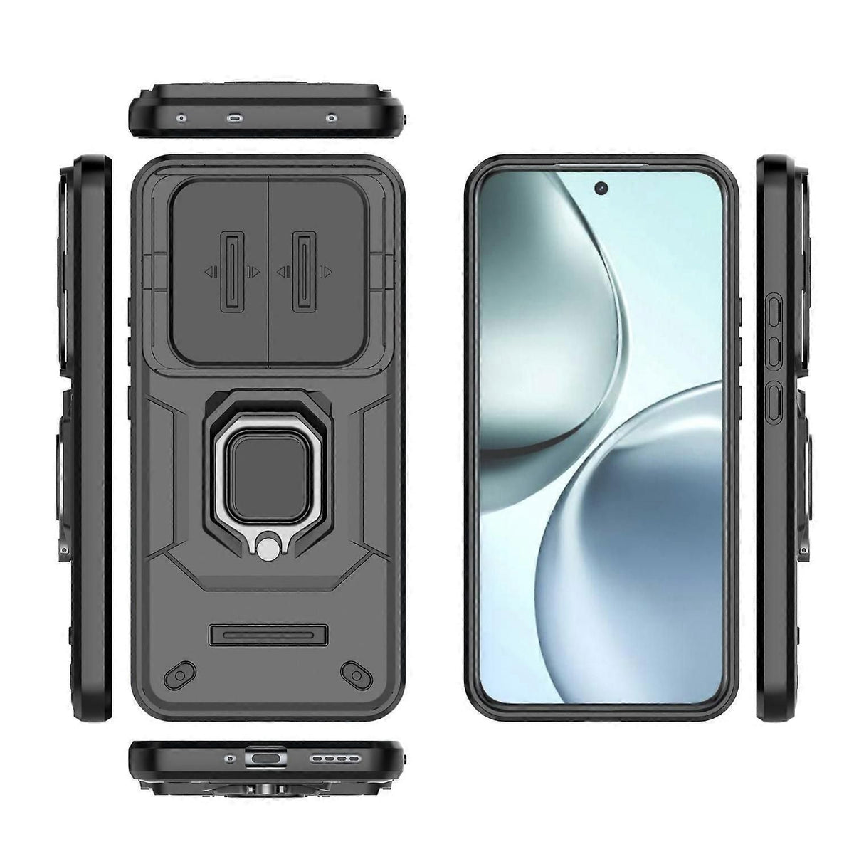 Realme 14 Pro Plus 5G Case With Kickstand and Lens Cover