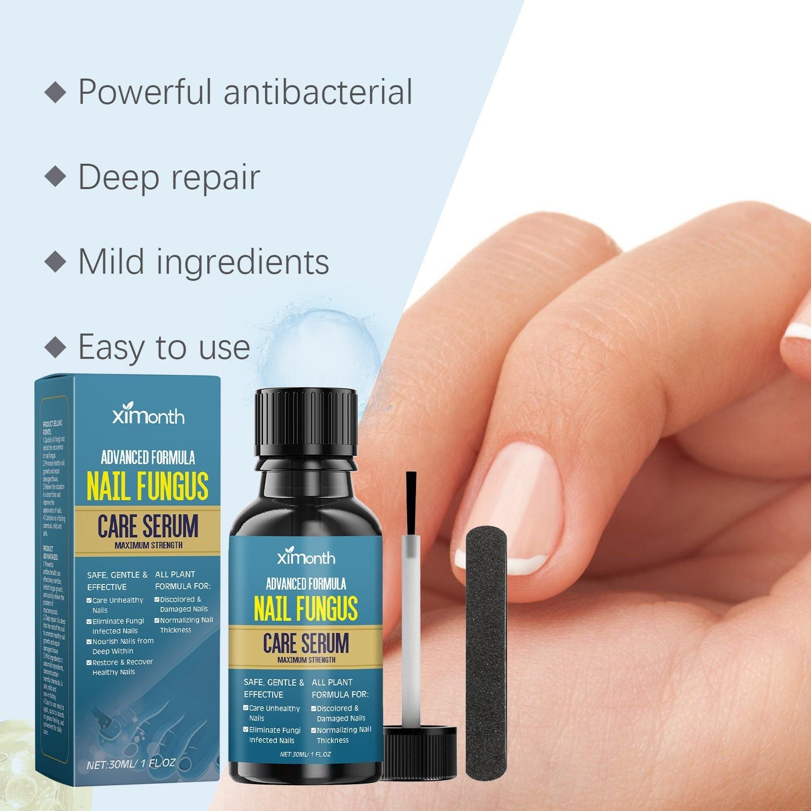 Bright Armor Nail Repair Solution, Fungal & Bacterial Treatment, Healthy Nails ,1set