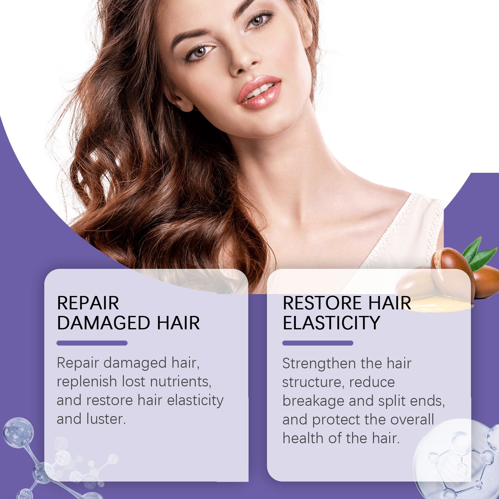 شامبو زيت الأرغان لزيادة حجم الشعر وتنظيف فروة الرأس وتغذيته وجعله منفوشًا ولامعًا، 100 مل