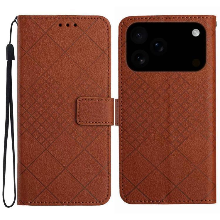 For iPhone 18 Pro Max / iPhone 17 Pro Max Rhombic Grid Texture Leather Phone Case