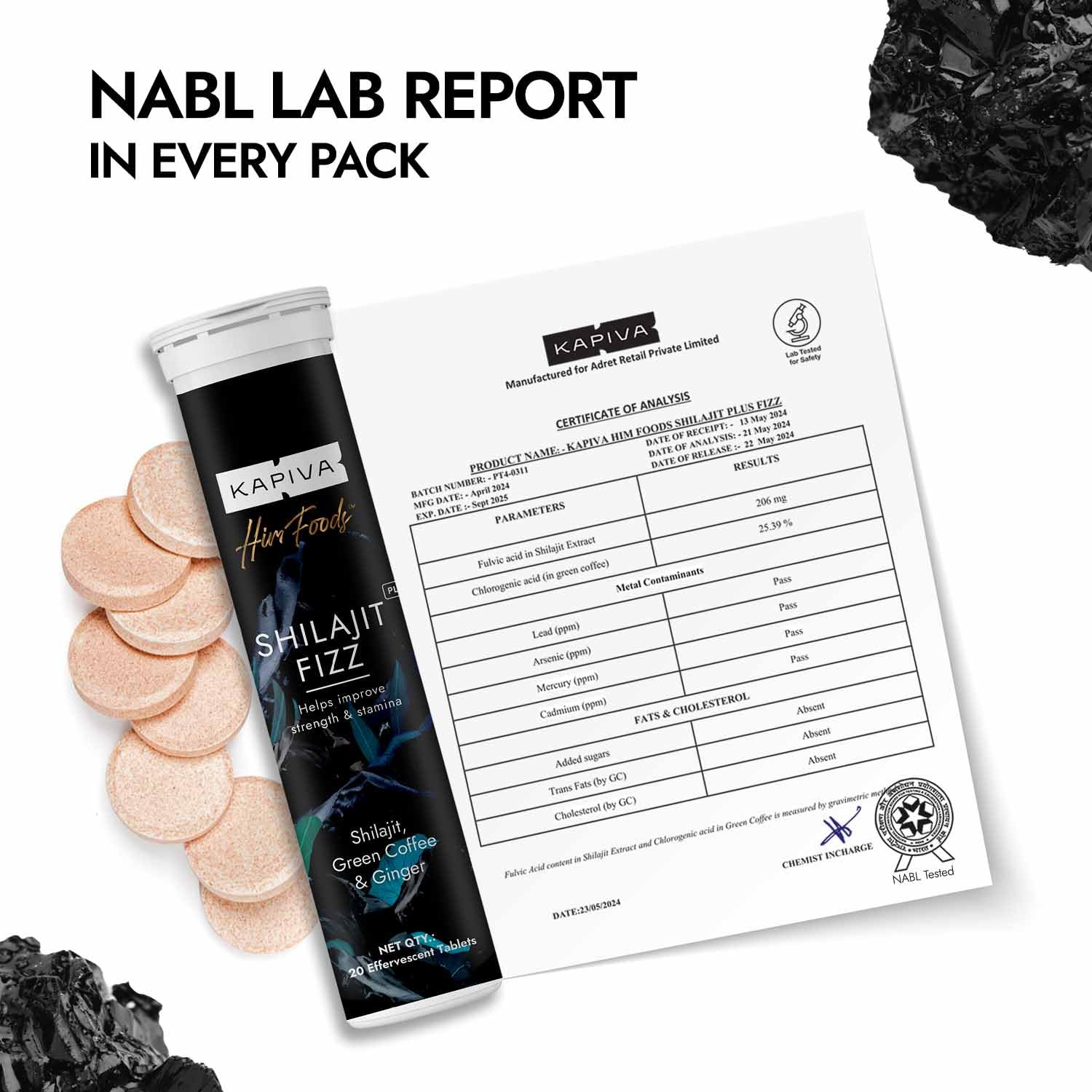 كابيفا شلاجيت الهيمالايا النقي الأصلي أقراص فوارة 20