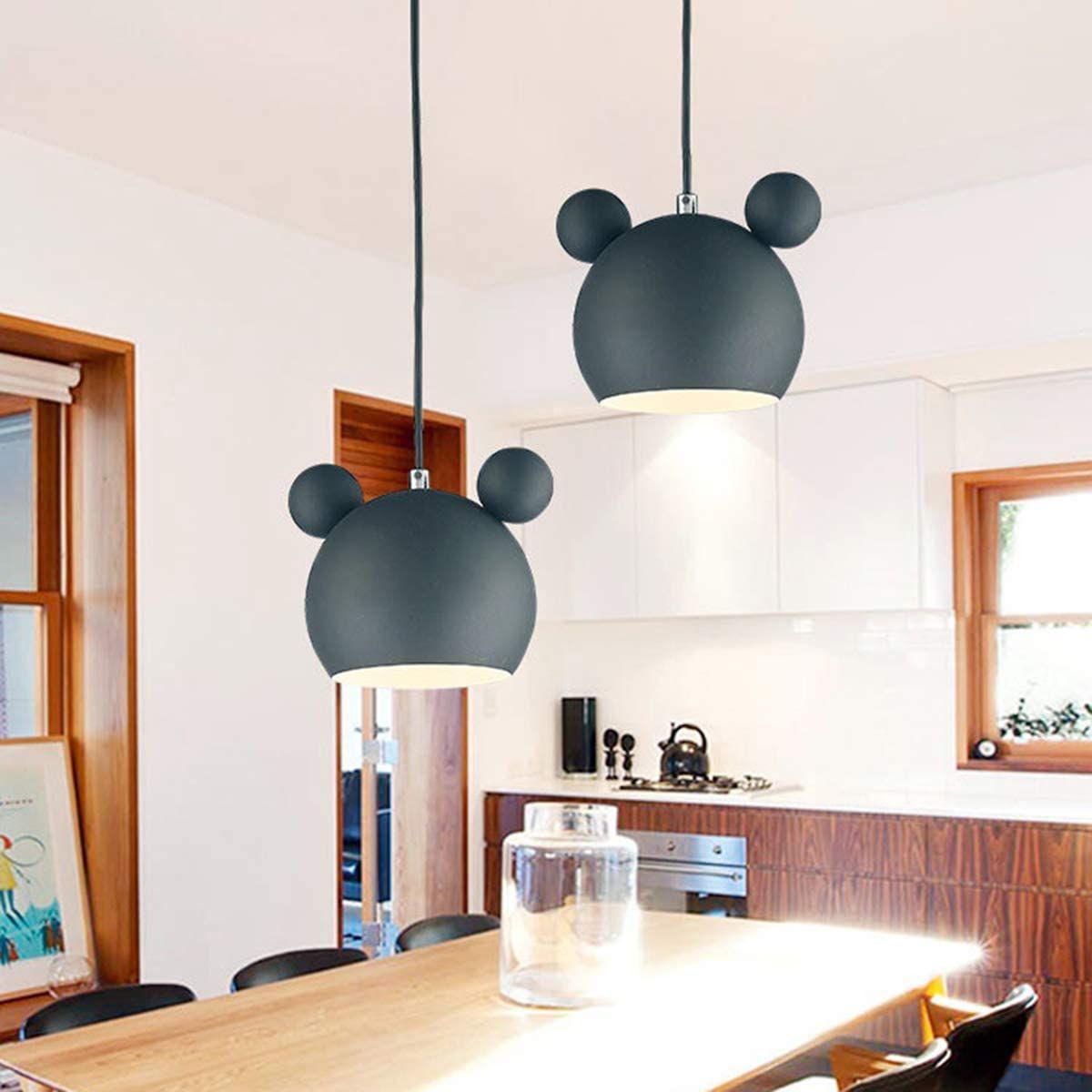 Nordic Pendant Light Mouse Hanging Lamp Dining Table Children's Bedroom Ceiling Lamp