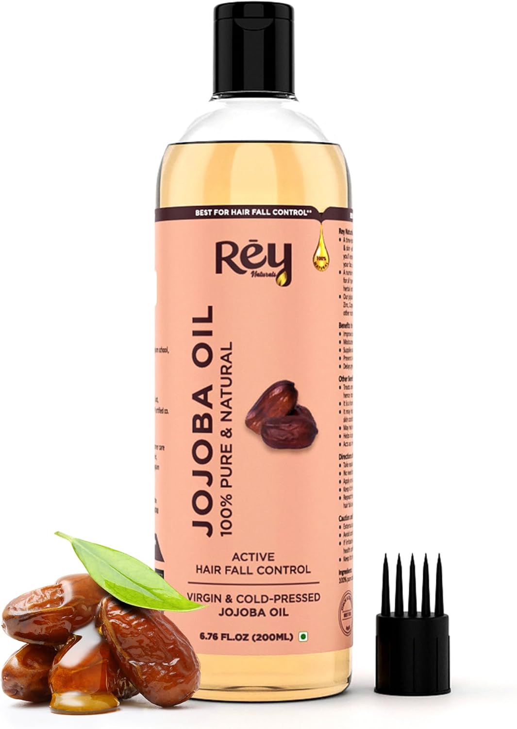 Rey Naturals Cold Pressed Jojoba Oil For Hair Growth 200 ml