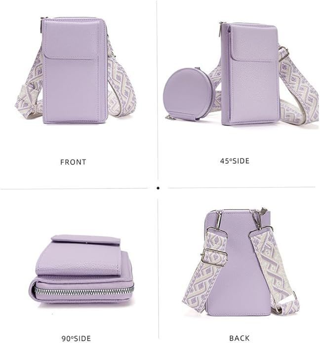 Women Small Crossbody Cell Phone Purse with Detachable Coin Case