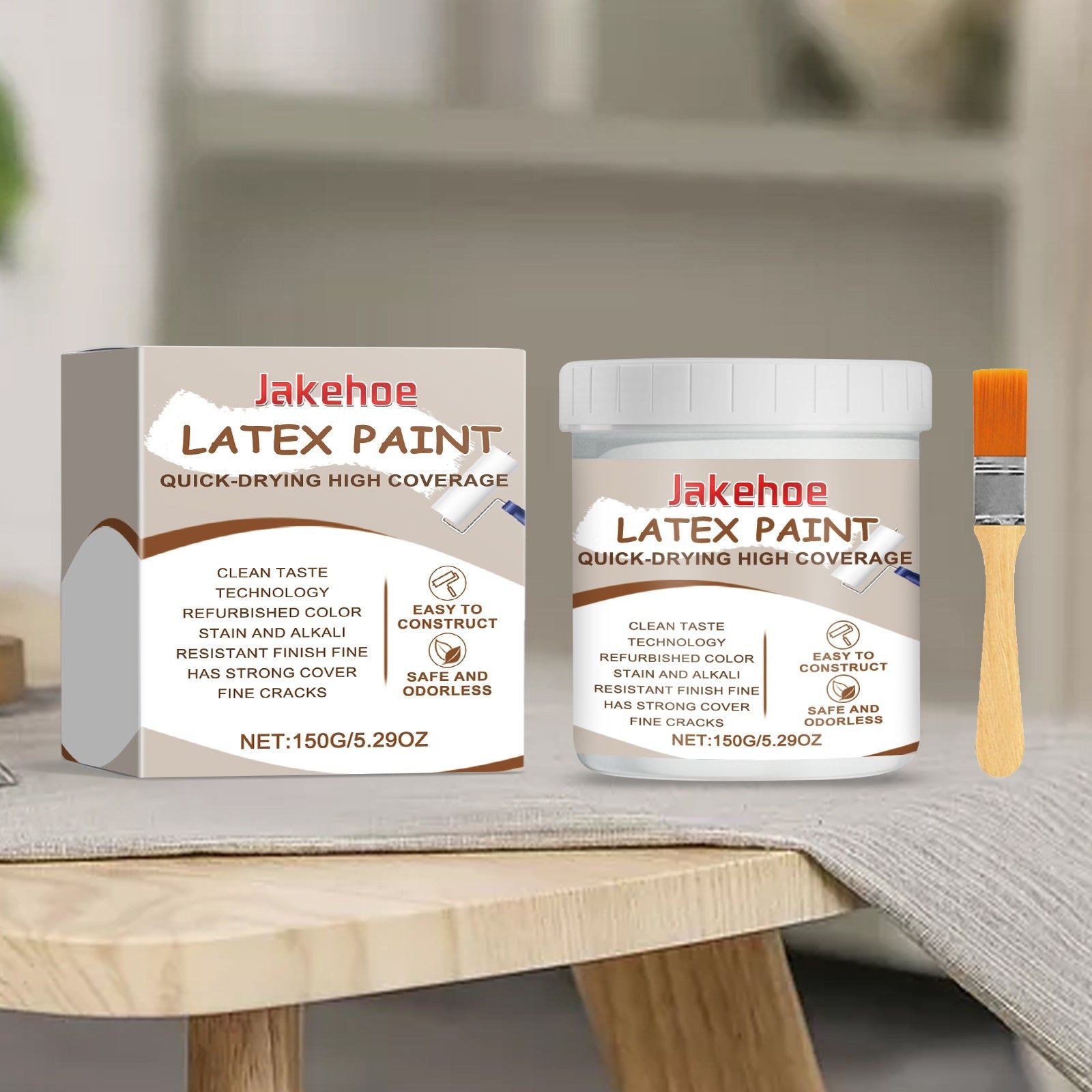Transform Your Walls with White Latex Paint, Anti-Fouling, Water-Resistant Wall Cleaner ,1set
