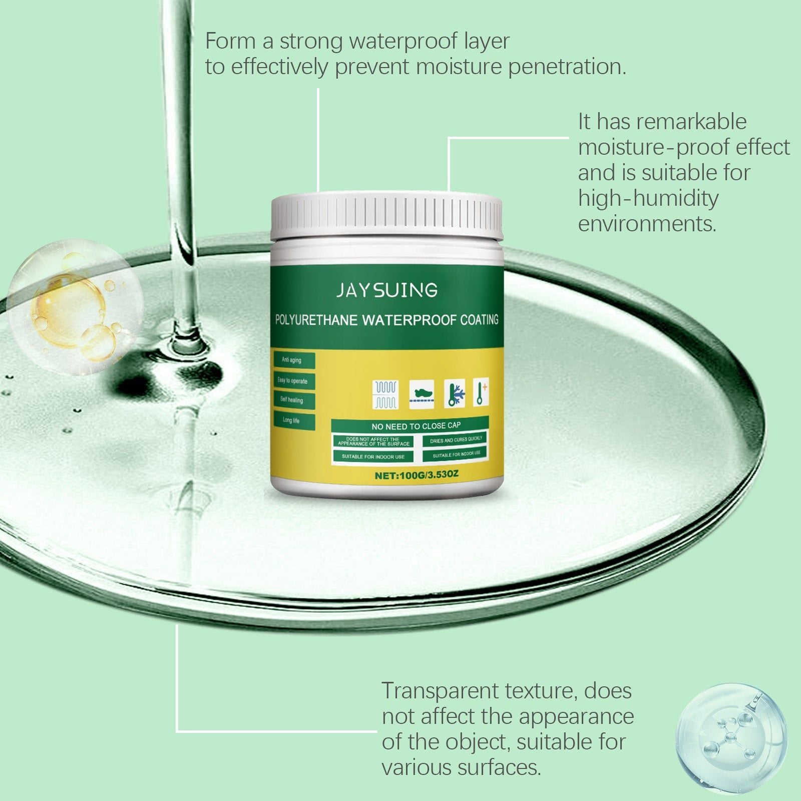 Leakproof Waterproof Glue for Home, Bathroom, Window Sills, Fast Dry, Clear, Strong Adhesion ,100g