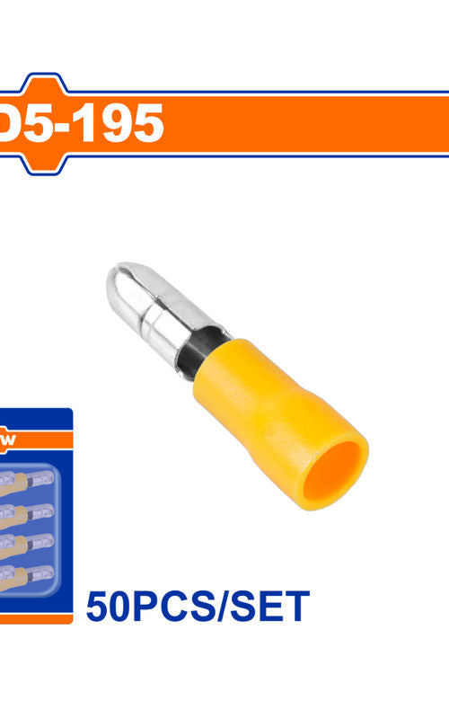 WADFOW Insulated Electrical Terminal Connector Sets, 50 Piece Wire Crimp Terminals, Color Coded, Blister Packed