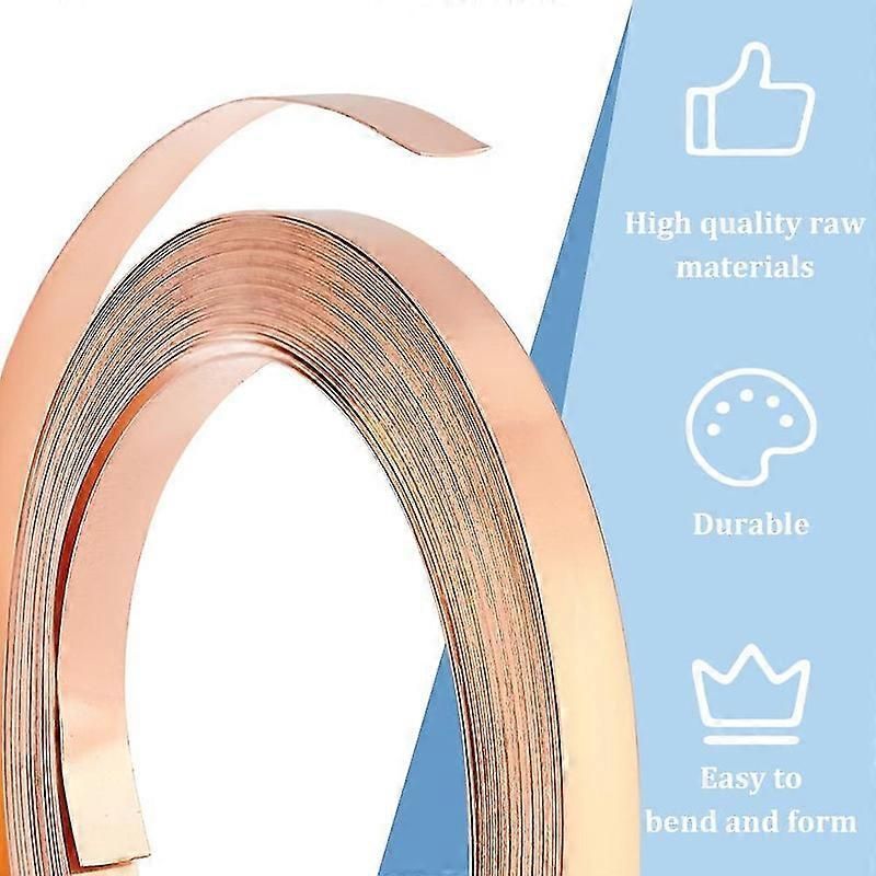 19.7Ft Flat Copper Wire for Jewelry Making DIY Crafts and Sculpting