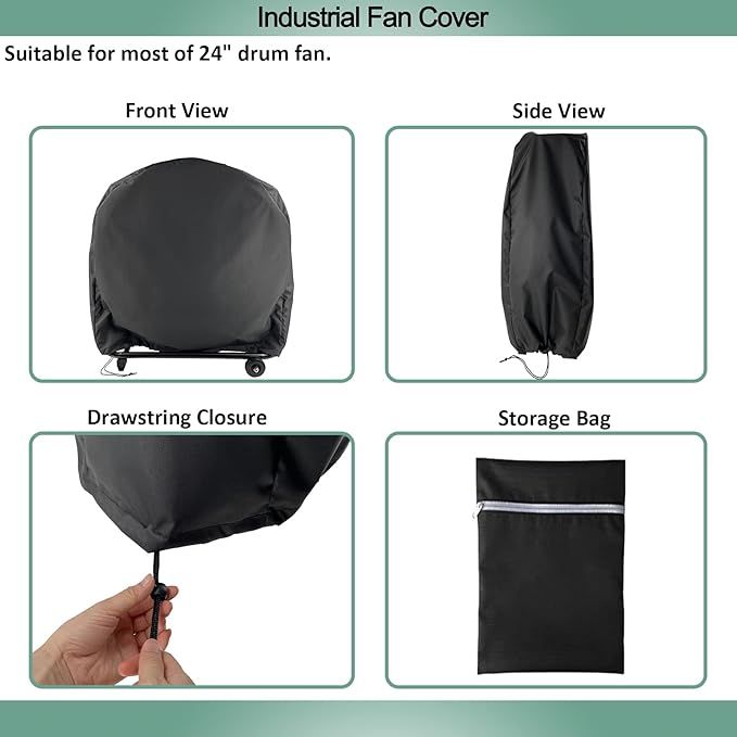 Industrial Fan Cover Waterproof Washable Outdoor Floor Fan Cover Protector