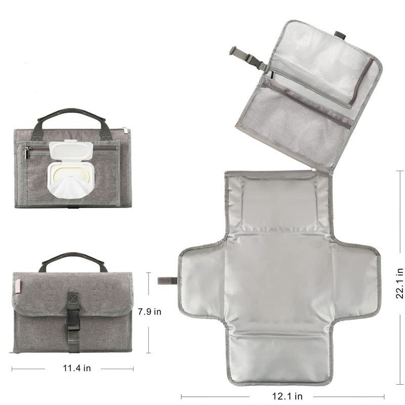 Portable Baby Diaper Changing Pad Washable Changing Mat Travel Bag
