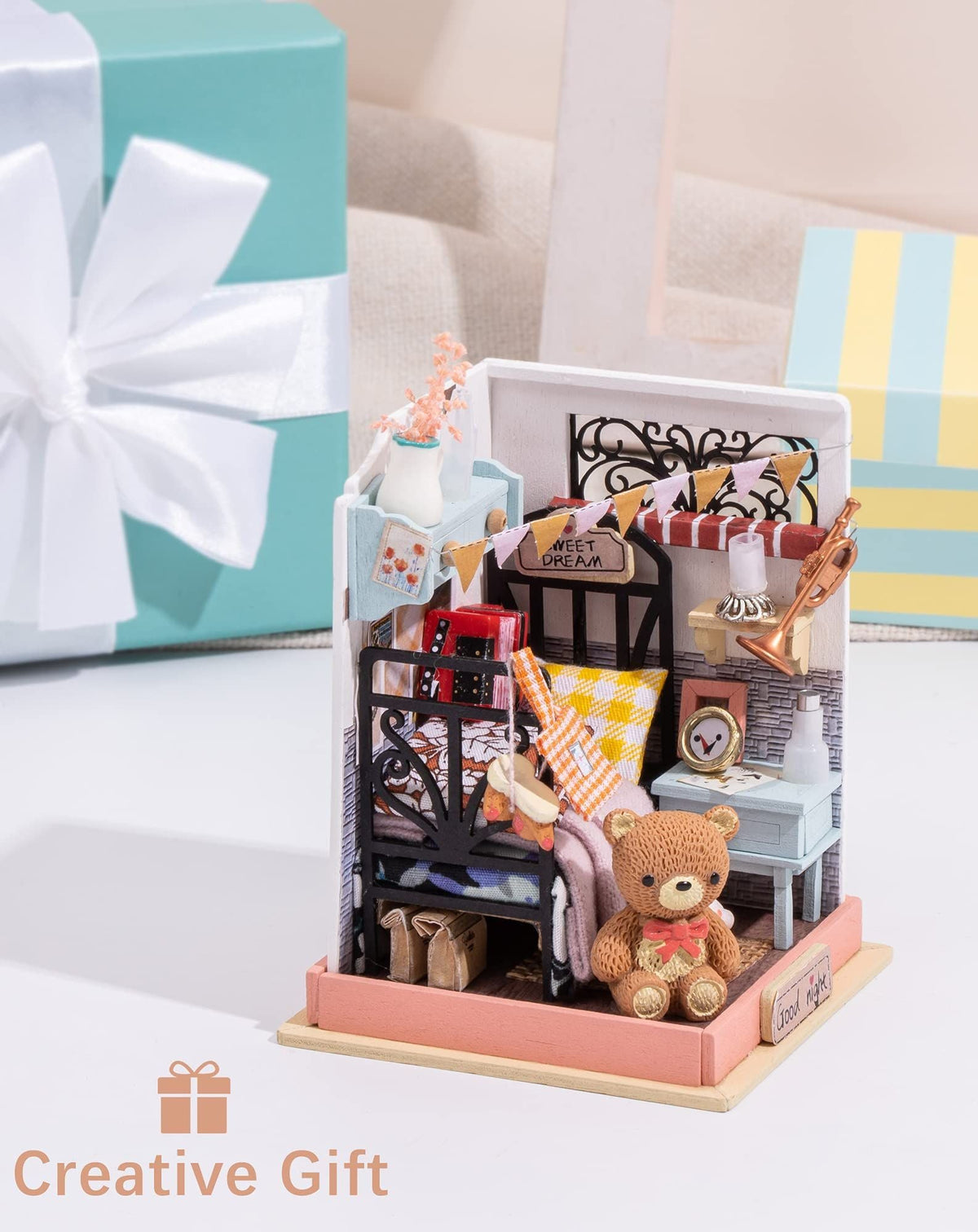 DIY Dollhouse Miniature Kit Mini House Assembly Toy Puzzle Wooden Craft Gifts
