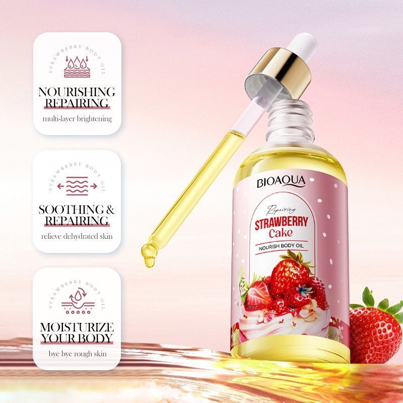 Strawberry Cake Body Oil, Nourishes Body Skin - 001-BQY48325