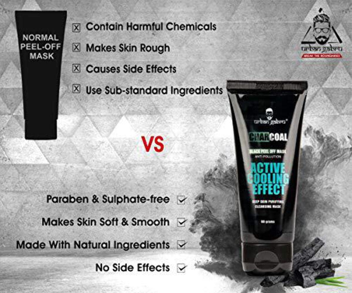 Urban Gabru Charcoal Peel Off Mask for Men & Women 60 gm