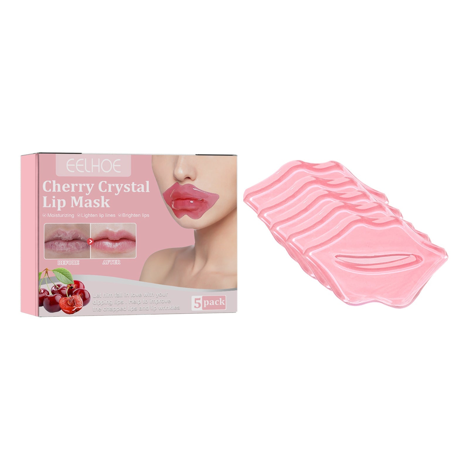 Cherry Crystal Lip Mask for Moisturizing and Fading Lip Lines, Hydrating, Softening, Anti-Aging ,40g