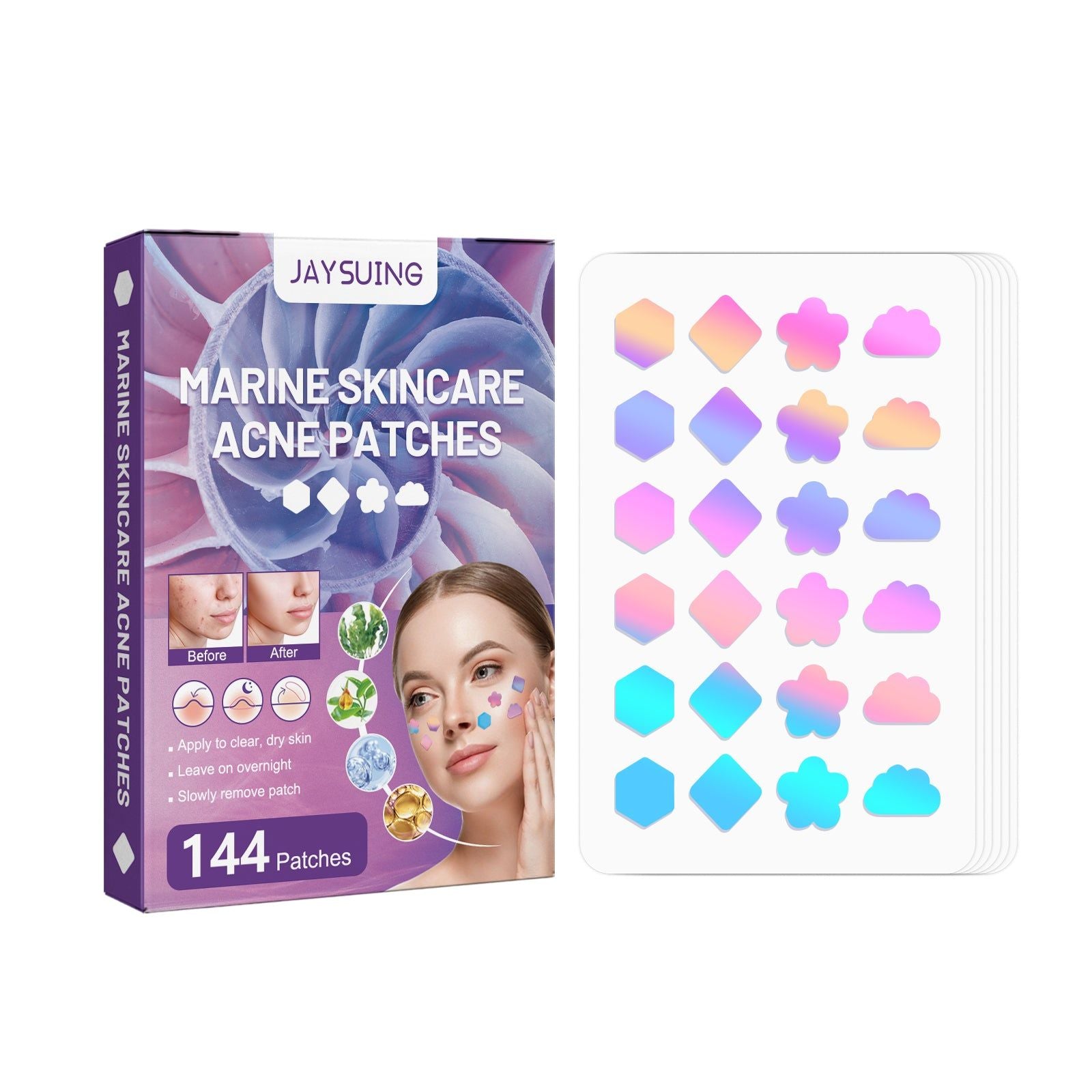 Color Acne Patch Cover Reduce Pimples Spots Hydrocolloid Clear Skin ,144pcs