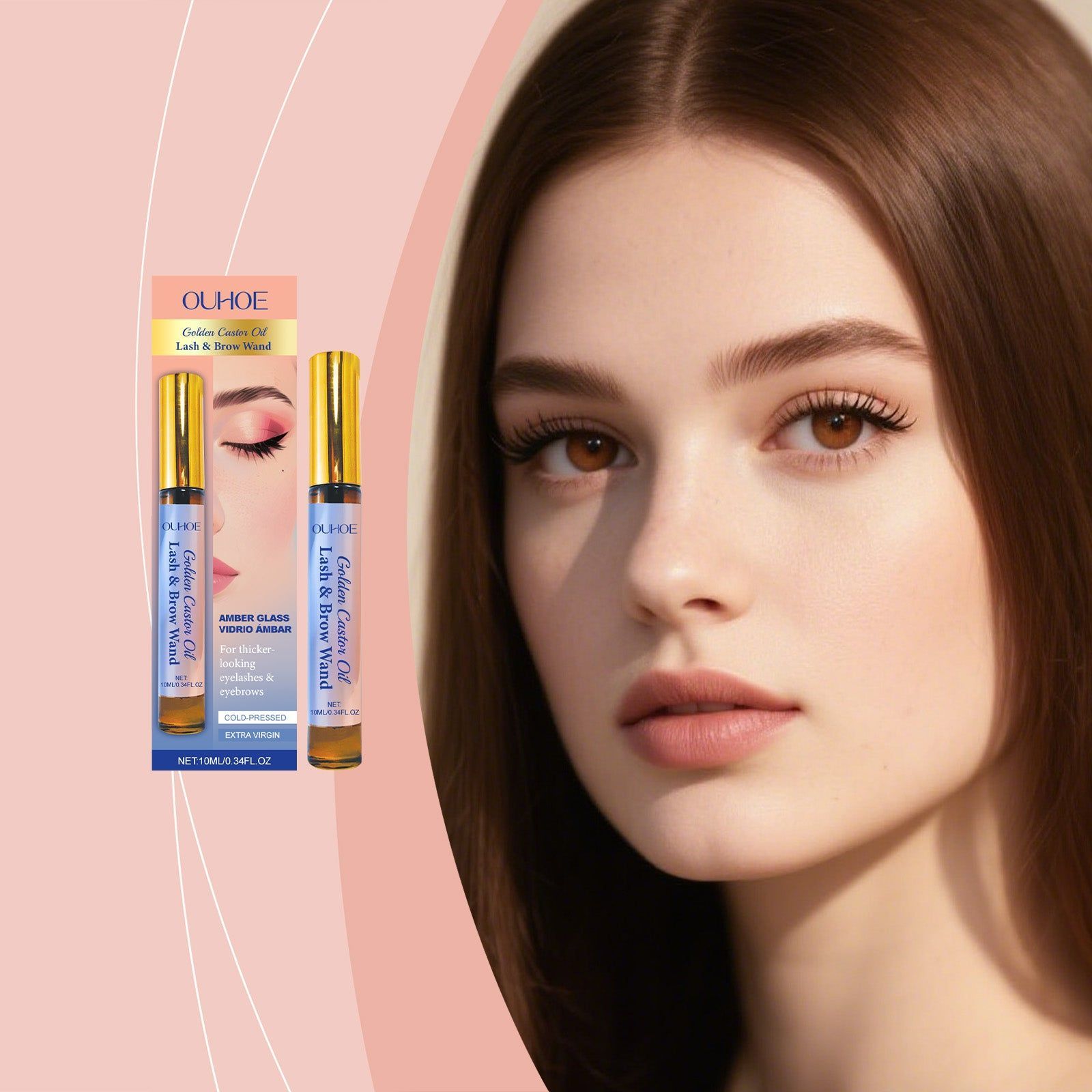 Boost Eyelash Growth, Natural Castor Oil for Eyebrows, Thickening & Moisturizing ,10ml/box