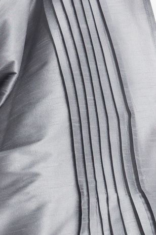 MOiSTREET Metallic Grey Pleated Abaya