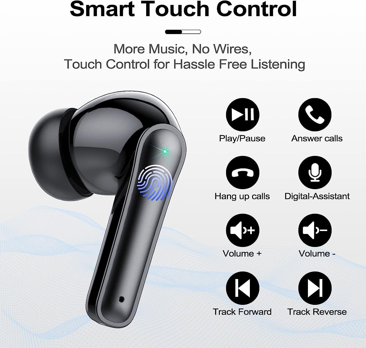 Wireless Earbuds Bluetooth Headphones Cordless in-Ear Earphones