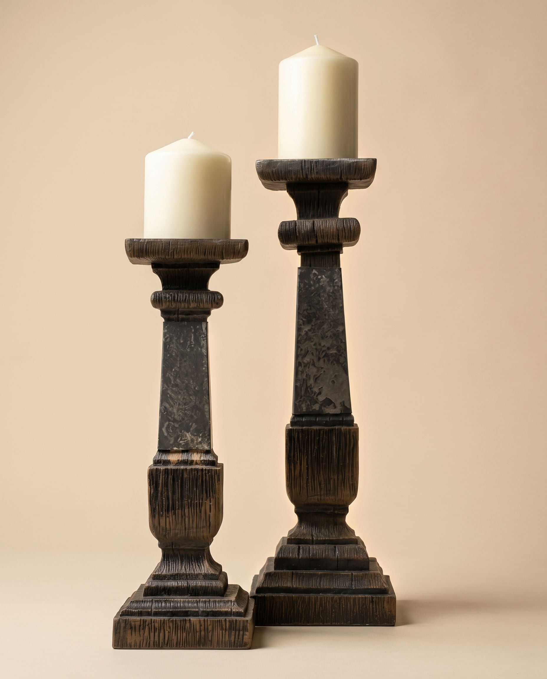 Tati deco Rustic candle holder small