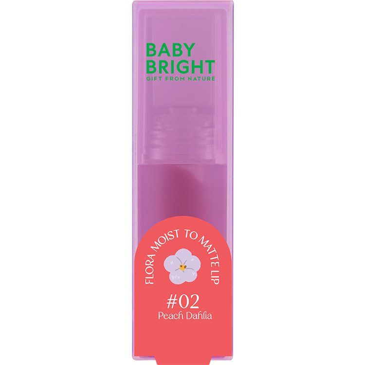 Flora Moist to Matte Lip 3g Baby Bright (M) #02 Peach Dahlia