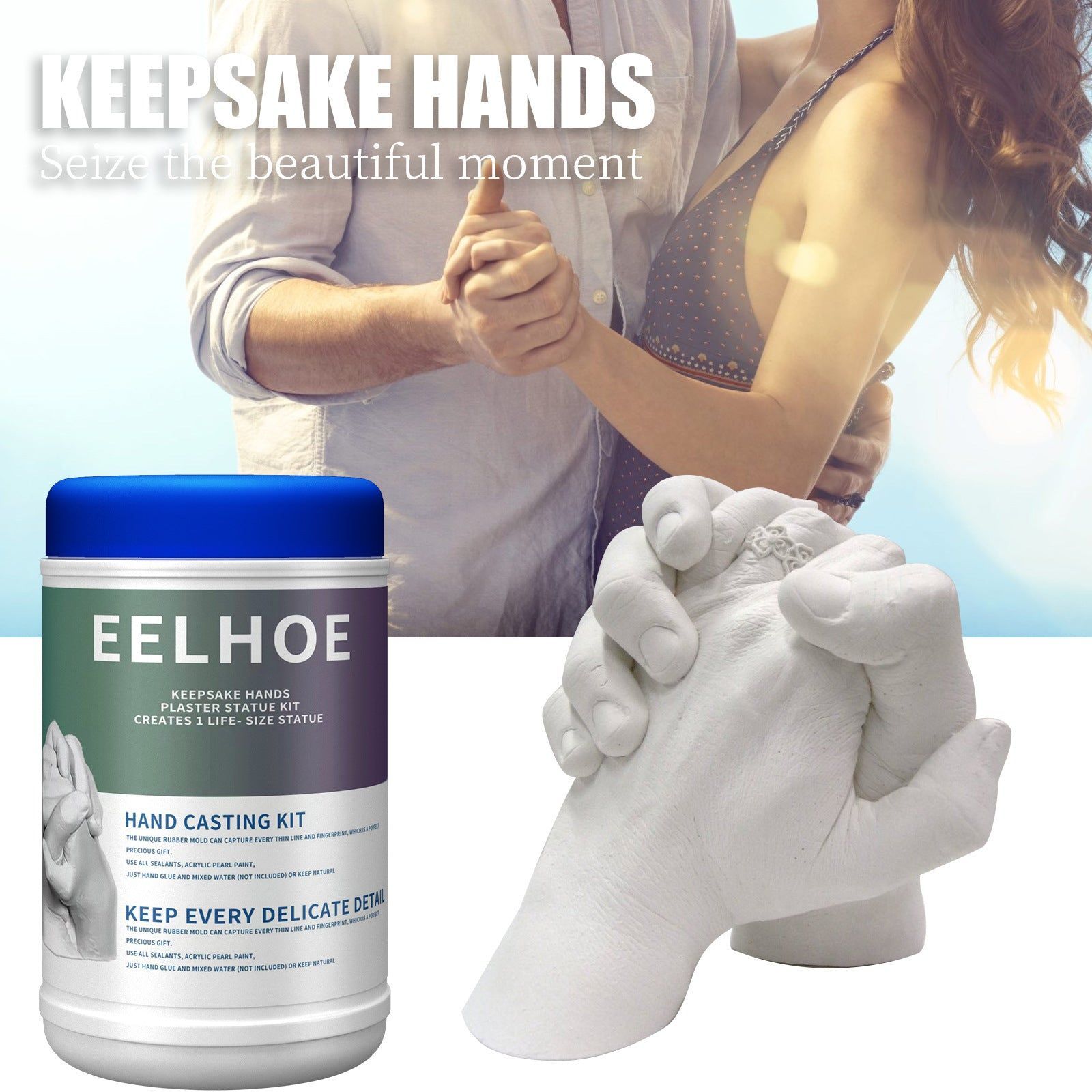 Create Personalized Hand Model Powder Set, DIY 3D Clone Souvenir, Unique Valentine's Gift ,1set